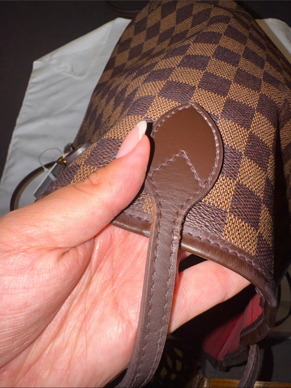 Designer-Style Brown Check Tote Bag - Classic Brown - Picture 3 of 11